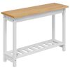 VidaXL Konsollbord med hylle EKAI Hvit 112 x 35 x 76 cm Heltre furu