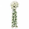 vidaXL Blomsterkranser for jul 3 stk hvit 85 cm