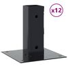 vidaXL Stolpebunner firkantet 12 stk 51x51 mm pulverlakkert st&aring;l