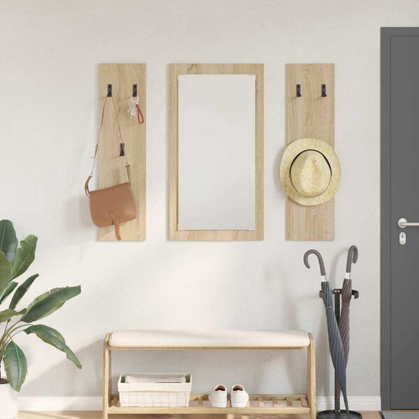 vidaXL Vegghengt kleshenger Sonoma eik 96 x 1.5 x 90 cm Konstruert tre