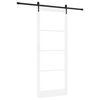 vidaXL Skyved&oslash;r 93 x 232 cm Massivt furutre og glass Hvit og svart