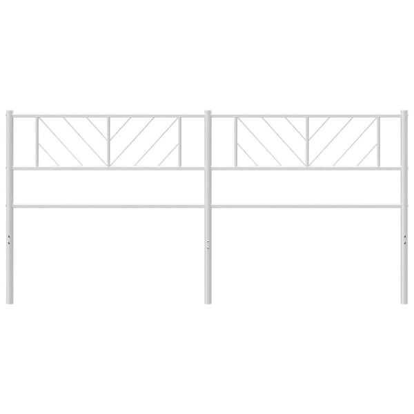 vidaXL Utskiftbar sengegavl i metall hvit 200 cm
