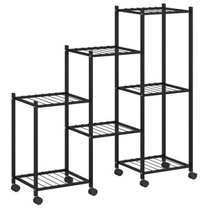 vidaXL Blomsterstativ med hjul 83x25x83,5 cm svart jern
