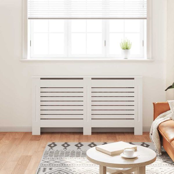 vidaXL Radiatordeksel hvit 152x19x81,5 cm MDF