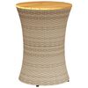 vidaXL Sidebord for hage trommeformet beige polyrotting og heltre