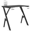 vidaXL Spillebord med Y-formede ben svart 90x60x75 cm