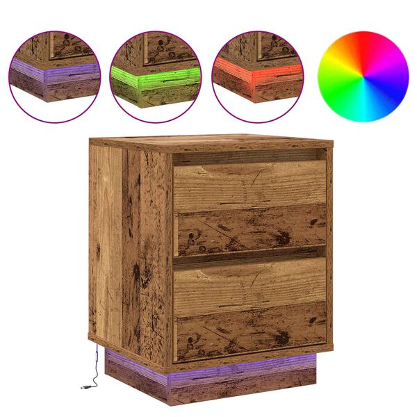 vidaXL Nattbordskap Gammelt tre 39 x 34,5 x 50 cm Konstruert tre