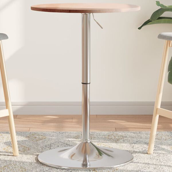 vidaXL Barbord &Oslash;50x89,5 cm heltre eik