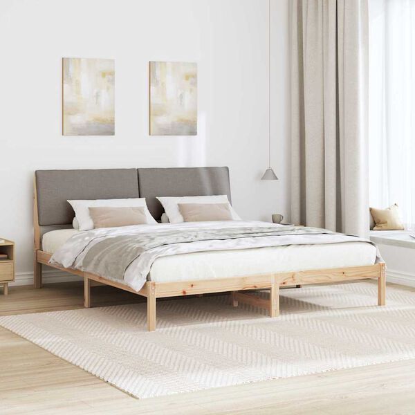 vidaXL Sengestamme Brun og taupe 180 x 200 cm Heltre furu