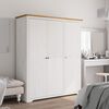 vidaXL Garderobe BODO hvit og brun 146x53,5x173 cm heltre furu