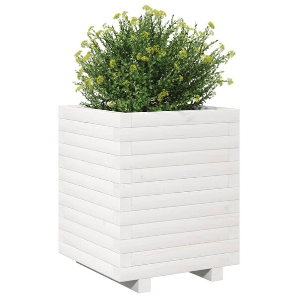 vidaXL Plantekasse hvit 40x40x49,5 cm heltre furu