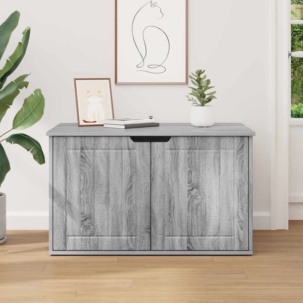 vidaXL Katt Hus Gr&aring; Sonoma 85 x 55 x 50,5 cm Konstruert tre