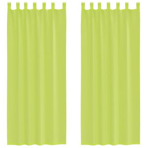 vidaXL Voilegardiner med fanetopp 2 stk eplegr&oslash;nn