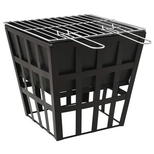 vidaXL 2-i-1 b&aring;lfat og grill 34x34x48 cm st&aring;l