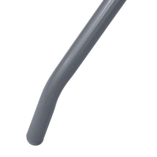 vidaXL Hagebord lysegrå 80 cm stål og glass