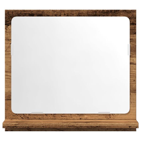vidaXL Baderomshylle med speil gammelt tre 40x11x37 cm konstruert tre