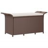 vidaXL Hagebenk med pute brun 116x46x57 cm polyrotting