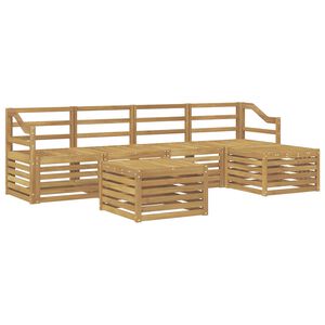 vidaXL Utend&oslash;rs sofa-sett 6 pcs Hvit Solid akasietre