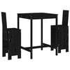 vidaXL Hagebarsett 3 deler svart heltre furu