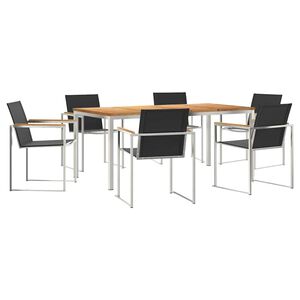 vidaXL HageSpisestueSett 7 pcs Solid Teaktre