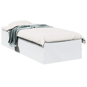 vidaXL Sengeramme hvit 75x190 cm konstruert tre