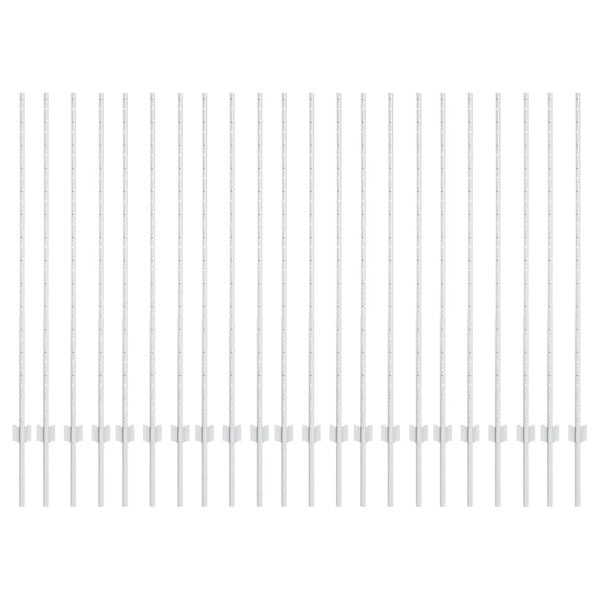 vidaXL Gjerdepåle 44 pcs sølv 180 cm Stål