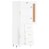 vidaXL Highboard hvit 69,5x34x180 cm konstruert tre