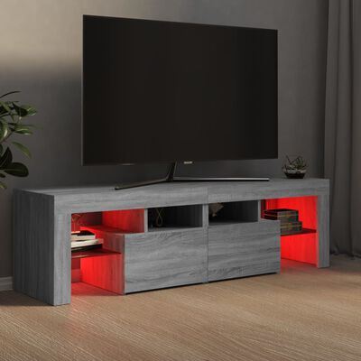 vidaXL TV-benk med LED grå sonoma 140x36,5x40 cm