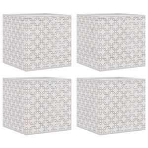 vidaXL Oppbevaringsbokser 4 stk kremhvit 32x32x32 cm ikke-vevet stoff