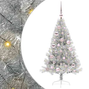 vidaXL Kunstig Forh&aring;ndsopplyst Juletre med 150 LED s&oslash;lv 120 cm PET