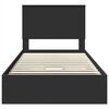 vidaXL Seng med Oppbevaring Svart 100 x 200 cm Konstruert tre