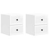 vidaXL Vegghengt Nattbord 2 pcs H&oslash;gglans hvit 33 x 34,5 x 40 cm