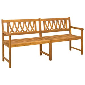 vidaXL Utend&oslash;rs benk Naturlig 180 x 55,5 x 90 cm Solid akasietre