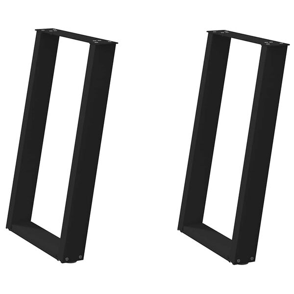 vidaXL Spisebordben U-formet 2 stk svart 50x(72-73) cm stål