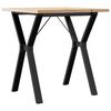 vidaXL Spisebord Y-ramme 70x70x75,5 cm heltre furu og st&aring;l