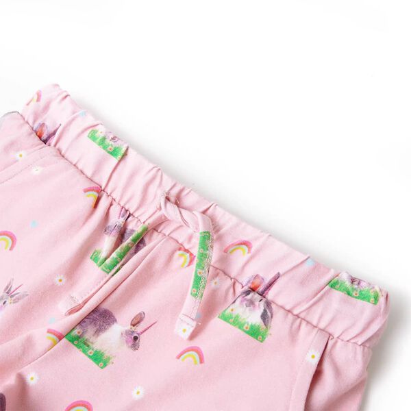 Barneshorts med snor lyserosa 116