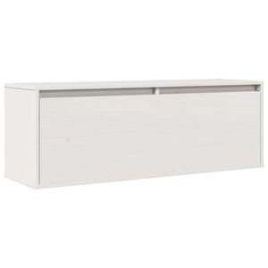 vidaXL Veggskap hvit 100x30x35 cm heltre furu