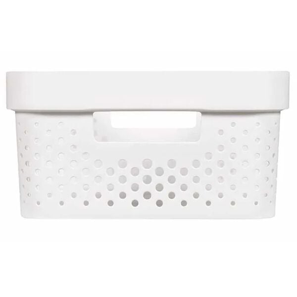 Curver Oppbevaringsbokssett Infinity 4 stk med lokk 11L + 17L hvit