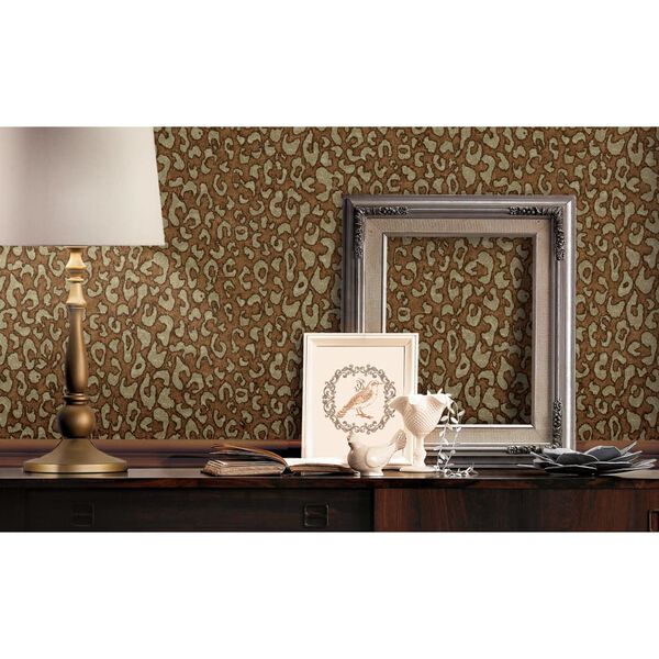 DUTCH WALLCOVERINGS Veggpanel leopardm&oslash;nster brun
