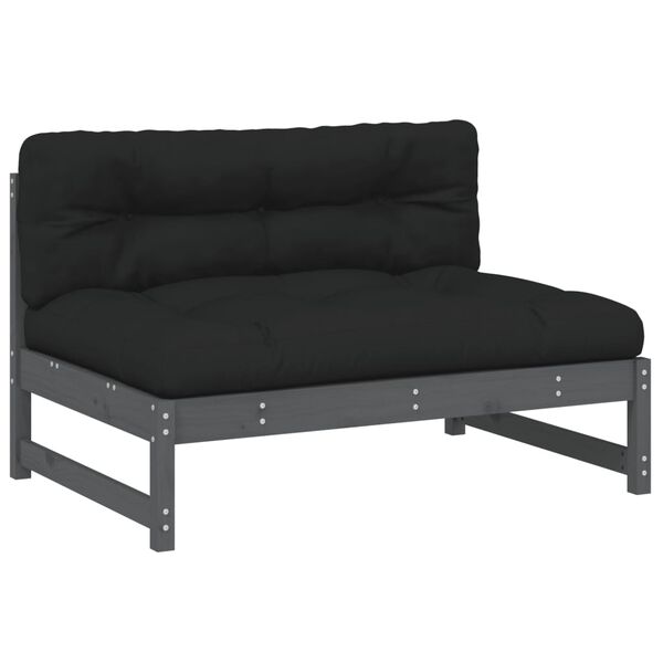 vidaXL Midtsofa grå 120x80 cm heltre furu