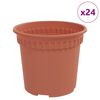 vidaXL Rund Blomsterpotte 24 pcs Klinker R&oslash;d &Oslash; 15 x 12 cm Plast