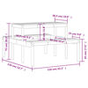 vidaXL Piknikbord 110x134x75 cm heltre furu