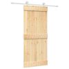 vidaXL Skyved&oslash;r Naturlig og Hvit 90 x 210 cm Massiv Furu Tre