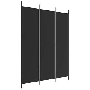 vidaXL Romdeler 3 paneler svart 150x200 cm stoff