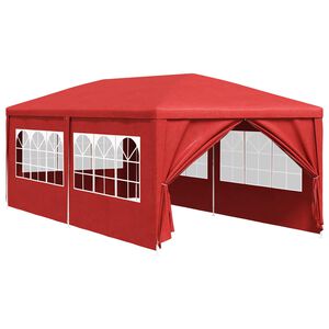 vidaXL Partytelt 600 x 300 x 255 cm R&oslash;d PE og st&aring;l
