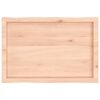 vidaXL Bordplate 80x50x(2-4) cm ubehandlet heltre eik naturlig kant