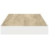 vidaXL Flytende vegghyller 2 stk eik og hvit 80x23,5x3,8 cm MDF