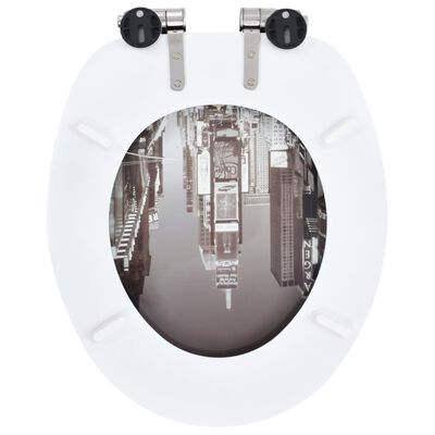 vidaXL Toalettsete med myk lukkefunksjon 2 stk MDF New York-design