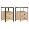 vidaXL Nattbord 2 stk sonoma eik 34x35,5x50 cm konstruert tre