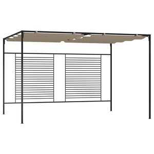 vidaXL Paviljong med uttrekkbart tak 3x4x2,3 m gr&aring;brun 180 g/m&sup2;
